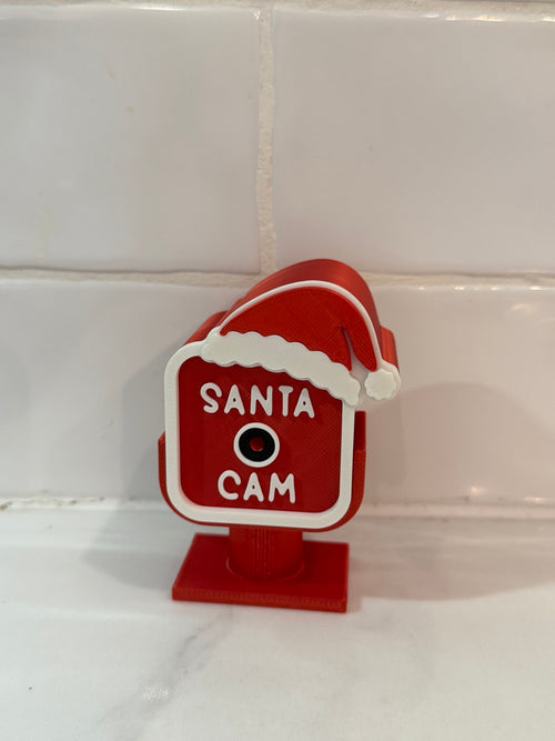 Red and white decorative 3D printed Santa Cam pretend camera